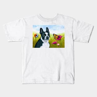 Dog 134 Boston Terrier Kids T-Shirt